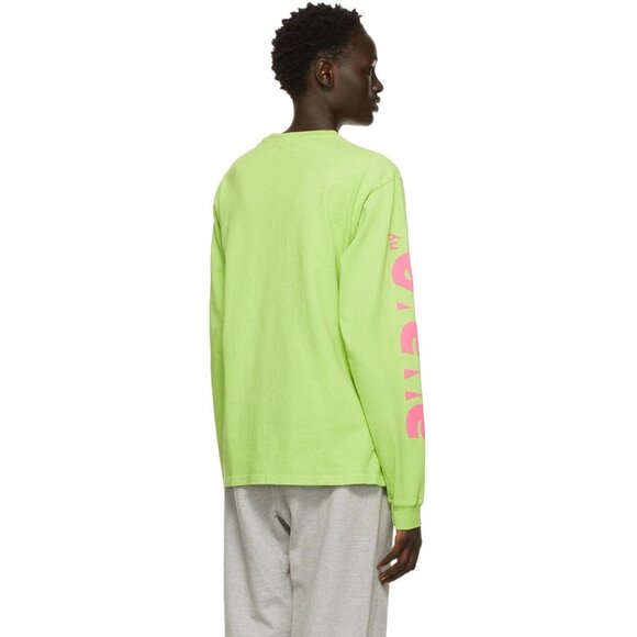 Awake NY Block Out Logo Long Sleeve T-Shirt Size M Mens Green $70 - Picture 3 of 14